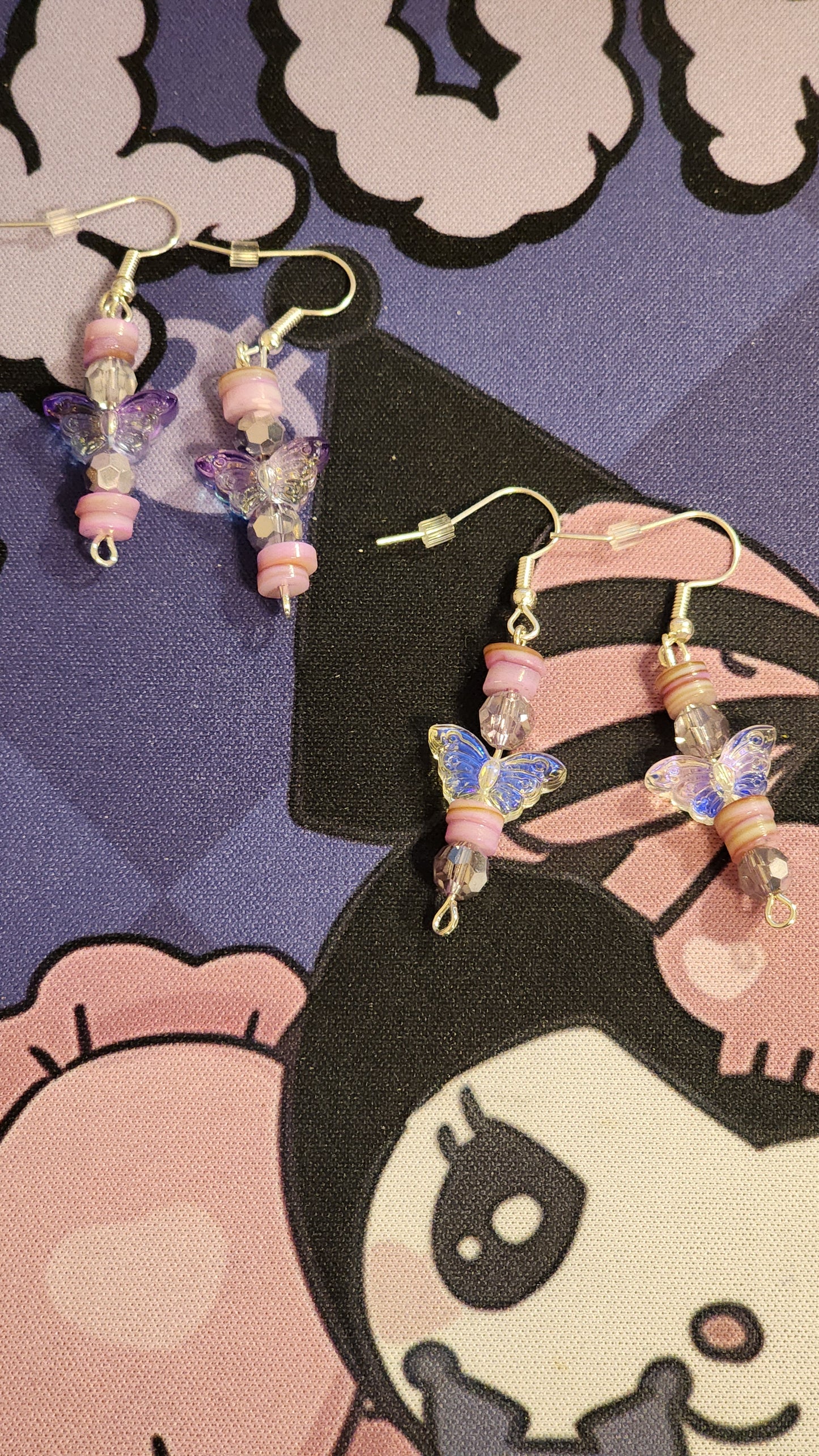 Sizzling Summer Stock - Purple Luminous Butterflies Earrings