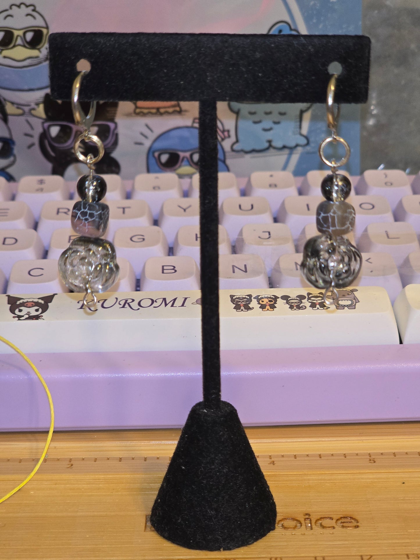 Sizzling Summer Stock - Black Mystic Rose Earrings