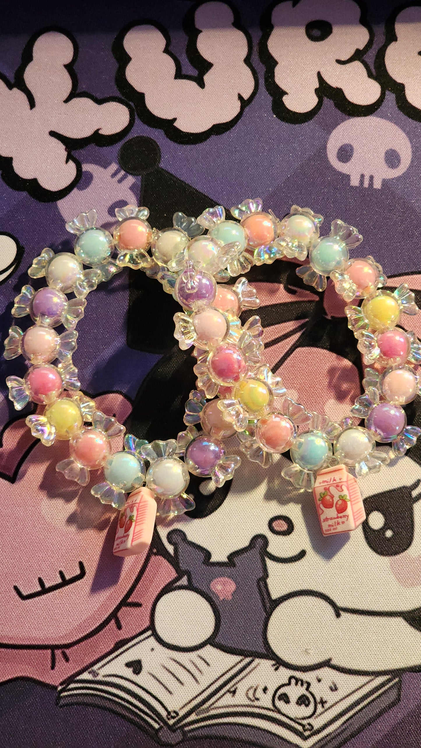 Sizzling Summer Stock - Strawberry Milk Bottle Hot Summer Sweet Treats & Drinks Bracelets