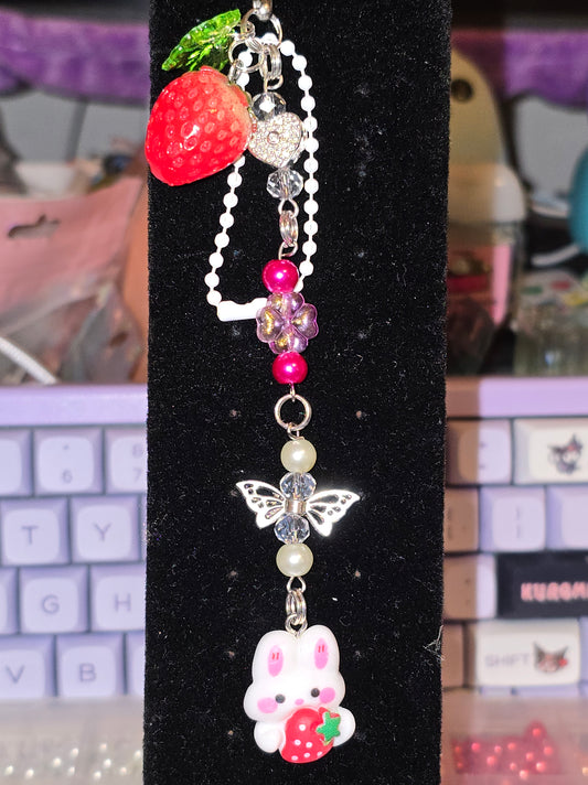 Bunnies Strawberries & Spring Phone Charms (Clear/White)- Spring Fling