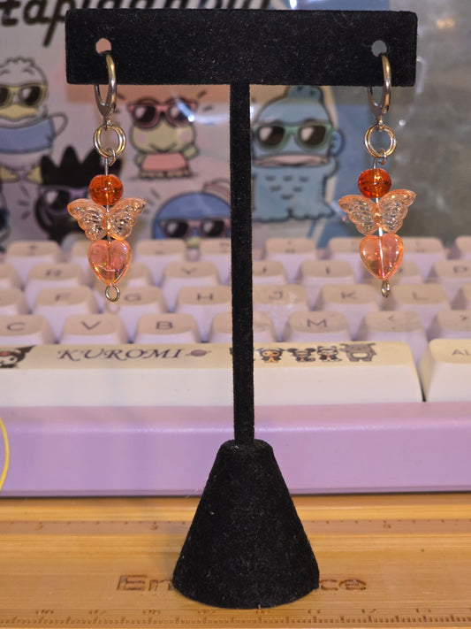 Sizzling Summer Stock - Summer Orange Sky's  Butterfly Earrings
