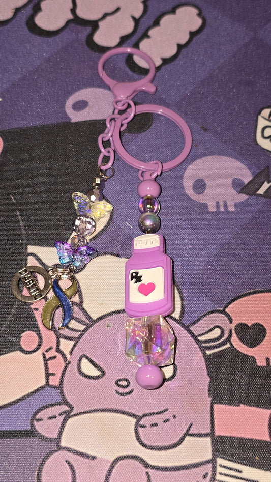 Butterfly Me A Purpley Mood - Diabetes Keychain