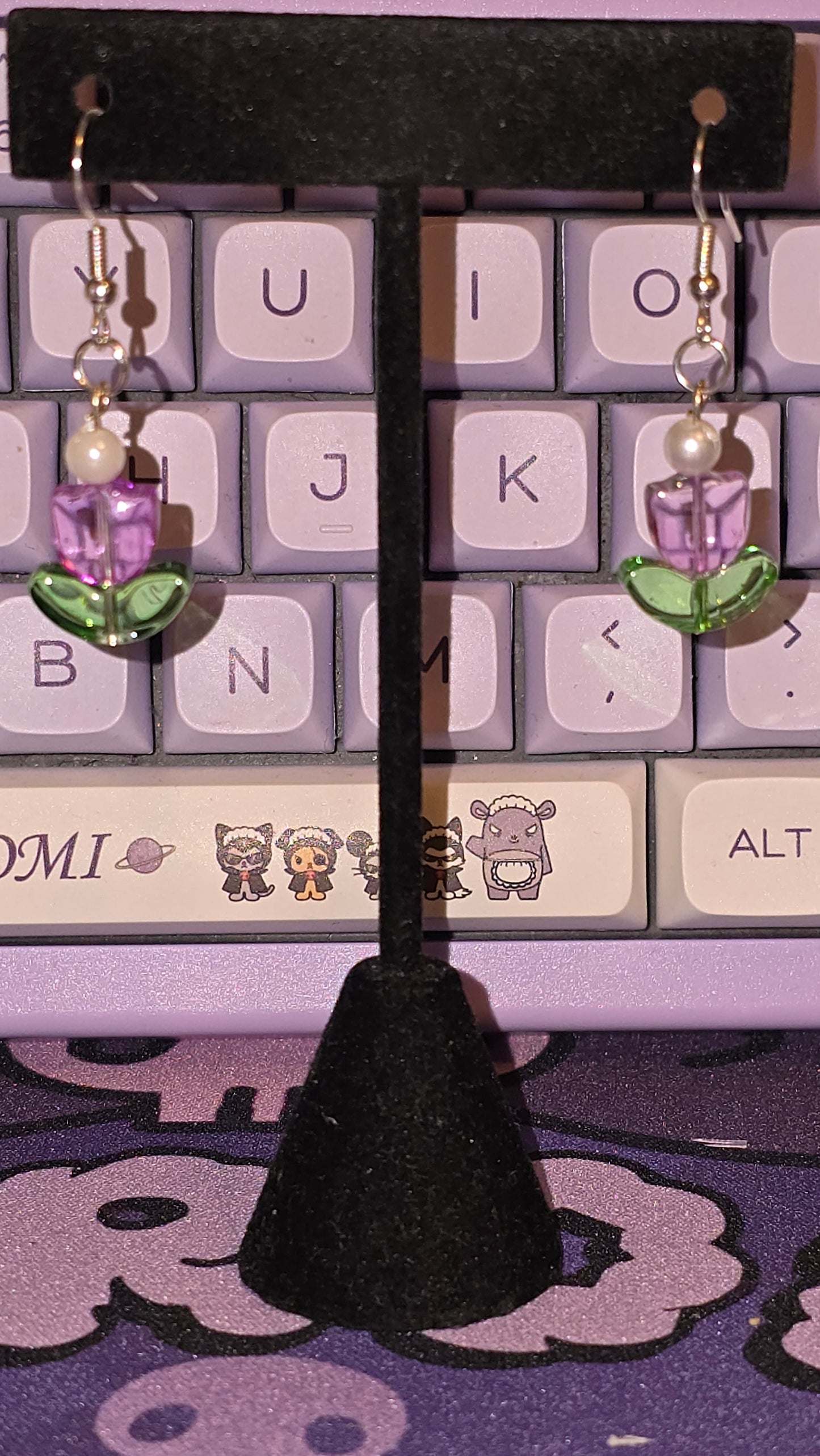 Sizzling Summer Stock -Your Purple In Rain Tulip Earrings