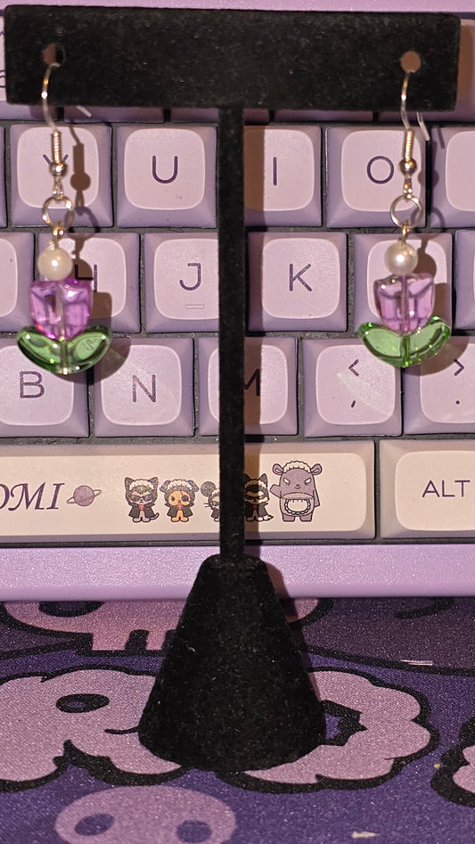 Sizzling Summer Stock -Your Purple In Rain Tulip Earrings