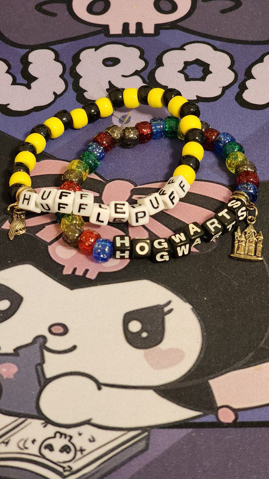 Hufflepuff & Hogwarts Stretchy Charm Bracelets Sets